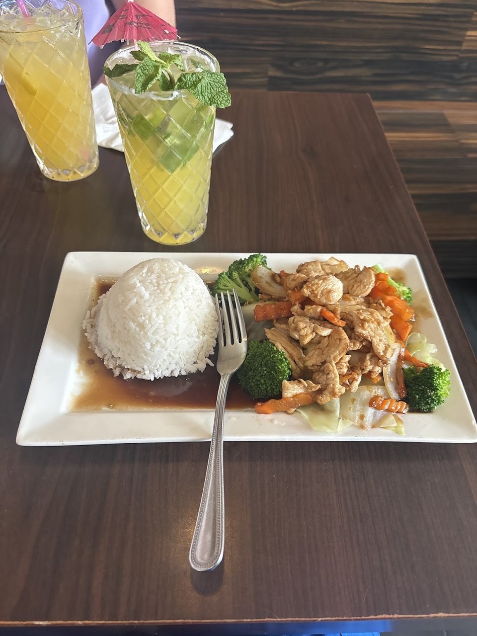 Chicken Zabb over Rice