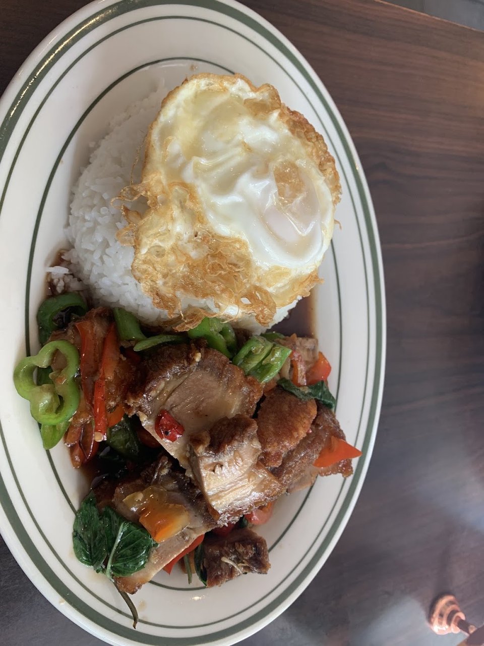 Prik King Crispy Pork over Rice